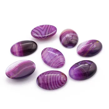 4pcs 18x25mm Ovalo formos Natūralių Akmenų Violetinės Dryžuotos Agates Cabochons Už Apyrankės Auskarai, Karoliai, Papuošalai Priėmimo