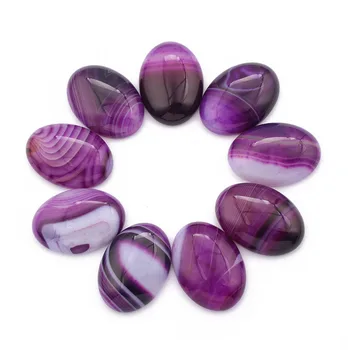 4pcs 18x25mm Ovalo formos Natūralių Akmenų Violetinės Dryžuotos Agates Cabochons Už Apyrankės Auskarai, Karoliai, Papuošalai Priėmimo