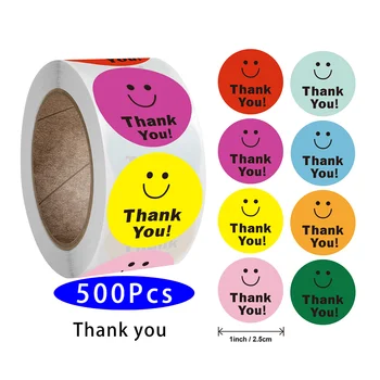 500Pcs/set Kūrybos Kawaii Gėlių Ačiū Lipdukas Aukso Folija Verslo Antspaudas Etiketės Estetinės Scrapbooking Nulio Išjungti Mielas Dalykas