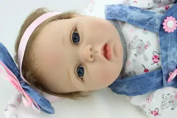 55CM realaus dydžio Originalus bebe lėlės reborn bamblys mergina rožinė princesė vonios žaislas labai minkštas ne viso kūno, silikono mergina lėlės surprice