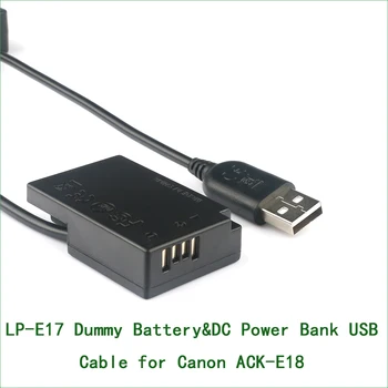 5V USB DR-E18 ACK-E18 Manekeno Baterijos Adapteris Kištukas DC Maitinimo Banko Canon EOS 77D 200D 250D 750D 760D 800D 850D 8000D 9000D RP