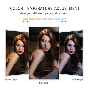 6 colių Fotografijos Pritemdomi LED Selfie Žiedas Šviesos 