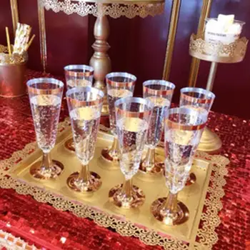 6pcs Vienkartiniai Plastikiniai Raudono Vyno Stiklo Šampanas Fleitos Akinius Kokteilių Vakarėlį, Vestuves Išgerti Puodelį Kalėdų Vakarų Virtuvė Taurė