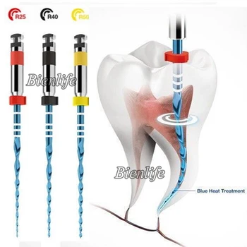 6Pics Dantų Implantai, Dantų Balinimas Endo Reciproc Failą, Mėlyna Šilumos Gydymas, Šaknų Kanalų Pasukimo Valymo Odontologijos Laboratorija Rinkinys