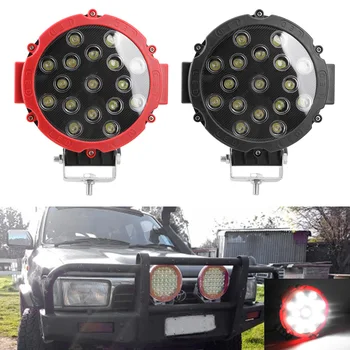 7 colių LED Šviesos Juosta 51W Apvalus LED Darbo Light Spot Beam 4x4 Off Road Važiavimo Šviesos Rūko Žibintai Sunkvežimių, Traktorių, Automobilių Valtis