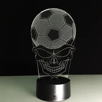 7 spalvų 3D Iliuzija Lempos dortmund Futbolo Spalvinga Naktį Žibintai grąžinamasis 3D Vaizdo šviesos Stalas Jutiklinį Jungiklį Futbolo Lempos
