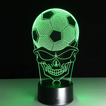 7 spalvų 3D Iliuzija Lempos dortmund Futbolo Spalvinga Naktį Žibintai grąžinamasis 3D Vaizdo šviesos Stalas Jutiklinį Jungiklį Futbolo Lempos
