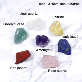 7 spalvų Rinkinys kristalas didelių grūdų, žaliavų, akmens septynios Čakros Jogos Chakra Nereguliarus Reiki Healing Akmens Kristalai