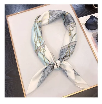70X70CM Dizaineris Pavasario vasaros aikštėje šilko šalikas moterims, elegantiškas foulard Nosinės derliaus šalikas plaukų juostos neckerchief