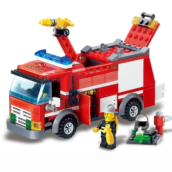 744pcs Miesto Priešgaisrinės Stoties Modelio Kūrimo Bloką Suderinama Gaisrininkų Sunkvežimis Dėlionė Nušvitimą Vaikų Kūrimo Bloką Žaislas