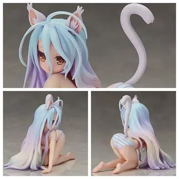 7CM Sexy Anime Išlaisvinti Ne Žaidimas, ne Gyvybės Kačių Ausų Mergina Shiro maudymosi Kostiumėliai, Bikini Tupint Ver 1/12 PVC Veiksmų Skaičius Kolekcijos Modelis