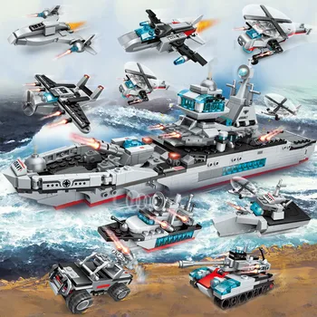 8 1 Karo Laivų Statyba Blokai Vandenyno Cruiser Modelis Plytos Miesto Šarvuotis Kūrybos Blokai Žaislai Vaikams Kalėdų Dovana