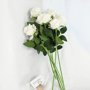 8cm Europos Dirbtinės Gėlės Rožės Gėlių Puokštė Namų Vestuvių Dekoravimas 