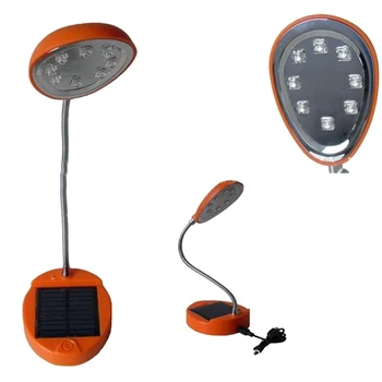 8LED Namų Mini Kolonėlė Gooseneck Plastiko Patalpų Stalo Lempa Saulės energija Varomas Dėvėti, Atsparus Energijos Taupymo USB Įkrovimo Šviesus