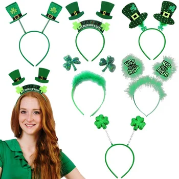 8PCS/SET 2020 Naujos St. Patrick\ \ 's Nustatyti, Airijos St Patriko Diena graži šventė šalis dekoro lankelis, žali plaukai