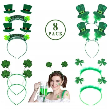 8PCS/SET 2020 Naujos St. Patrick\ \ 's Nustatyti, Airijos St Patriko Diena graži šventė šalis dekoro lankelis, žali plaukai