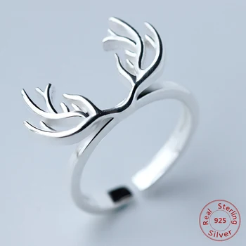 925 Sterlingas Sidabro Tika Žiedas Moteris Mados Fine Jewelry Reguliuojamo Dydžio Atidaryti Žiedą Dovanų Šalis