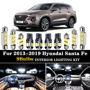9X Balta Canbus led Automobilių salono apšvietimas Paketo Komplektas 2013- 2017 2018 2019 Hyundai Santa Fe 