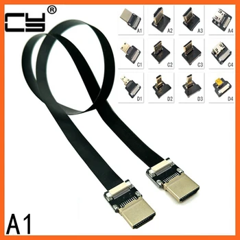 A1 FPV Micro HDMI Mini HDMI 90 laipsnių Adapteris, 5cm-100cm FPC Juostelės Plokščias HDMI Kabelis, Pikis 20pin Kištukas Jungtis