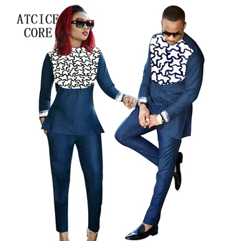 Afrikos drabužių vyrams ir moterims afrikos heidi bazin riche siuvinėjimo dizainą Pora dėvėti afrikos drabužius LC088-1