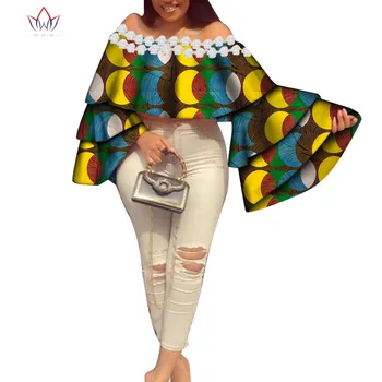 Afrikos Stilius Moterys Gpgb Marškinėliai Topai Dashiki Afrikos Spausdinti Topai Marškinėliai ilgomis Rankovėmis Varpo Moterų, Drabužius Įvairių Sluoksnio Kailis WY7401