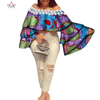 Afrikos Stilius Moterys Gpgb Marškinėliai Topai Dashiki Afrikos Spausdinti Topai Marškinėliai ilgomis Rankovėmis Varpo Moterų, Drabužius Įvairių Sluoksnio Kailis WY7401