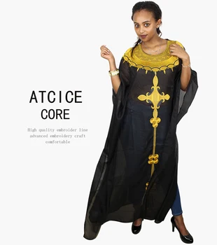 Afrikos suknelės moterims afrikos mados dizaino šifono suknelė su siuvinėjimo dizaino suknelės laisvės suknelė