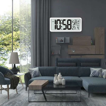 Aikštėje Sieninis Laikrodis Serija, Skaitmeninis Jumbo Laikrodis-Žadintuvas, LCD Ekranas, Multi-Funkcinė Upscale Biuro Stalo Dekoras