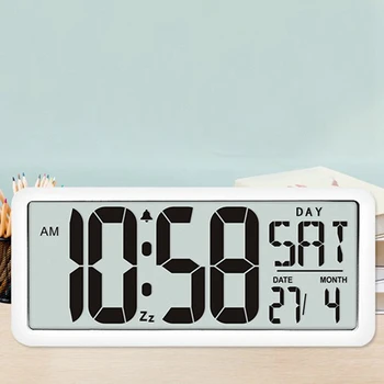 Aikštėje Sieninis Laikrodis Serija, Skaitmeninis Jumbo Laikrodis-Žadintuvas, LCD Ekranas, Multi-Funkcinė Upscale Biuro Stalo Dekoras