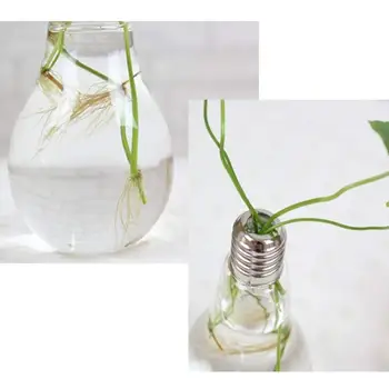 Aišku, Lemputės Formos Gėlių Vaza Stovi Augalų Kūrybos Kabinti Hydroponic Gėlių, Augalų Vaza, Stiklo Taros Butelis Namų