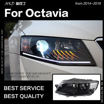 AKD Automobilių Stilius Galvos Lempa Skoda Octavia Žibintai-2017 Octavia A6 