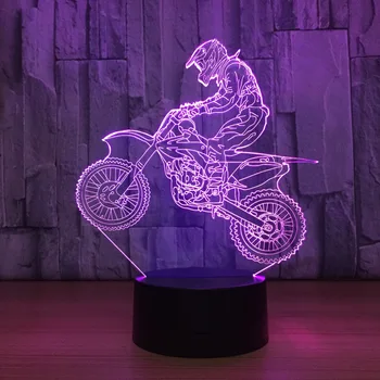 Akrilo 3D Galo Motociklo LED Nakties Šviesos Touch USB Stalas Stalo Lempa 7 Spalva Keičiasi Gradientas, Vaiko Gimtadienio, Naujųjų Metų Dovana