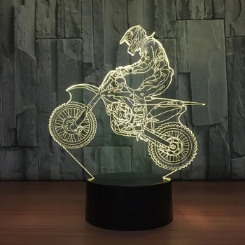 Akrilo 3D Galo Motociklo LED Nakties Šviesos Touch USB Stalas Stalo Lempa 7 Spalva Keičiasi Gradientas, Vaiko Gimtadienio, Naujųjų Metų Dovana