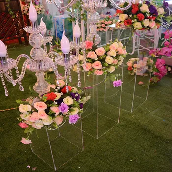 Akrilo Vestuvių Gėlių Stovėti Eilėje Crystal Clear Aikštėje Skiltyje Vestuvių Dekoravimas, Gėlių Rėmo Kelių Apdaila Skiltyje šalis