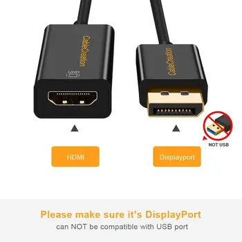Aktyvus DP HDMI 4K60Hz Display Port HDMI Adapterį,HDMI 2.0 Palaikymas 4K UHD@60Hz Audio/Video,Eyefinity Multi-Ekranas Suderinamas