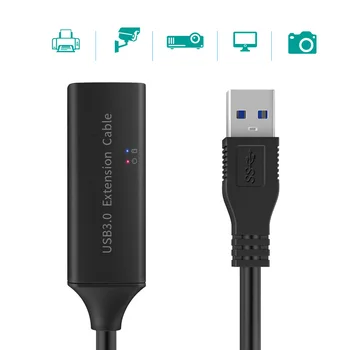 Aktyvus USB 3.0 išplėtimo extender cable 5M 10M su stiprintuvu stiprintuvas, maitinimo laidas, A tipo vyrų ir moterų pc nešiojamas kompiuteris