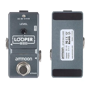 Ammoon AP-09 Nano Linijos Elektrinės Gitaros Efektu Pedalas Looper Tiesa Apeiti Neribotas Overdubs 10 Minučių Įrašymas naudojant USB Kabelį