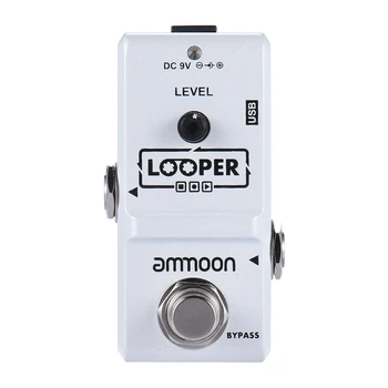 Ammoon AP-09 Nano Linijos Elektrinės Gitaros Efektu Pedalas Looper Tiesa Apeiti Neribotas Overdubs 10 Minučių Įrašymas naudojant USB Kabelį