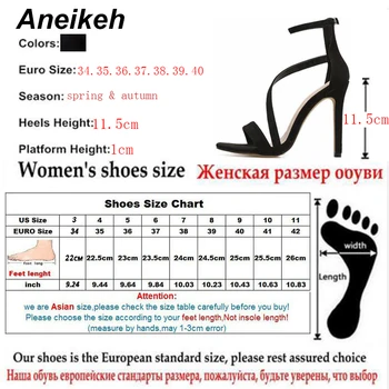 Aneikeh Naujas Madingas Seksualus Dizainas Moterims Linijos Stilių Sagtis Plonas Aukštakulniai Juodos Dirbtiniais Suede Atidaryti Tne Suknelė Sandalai Batų Dydis 42