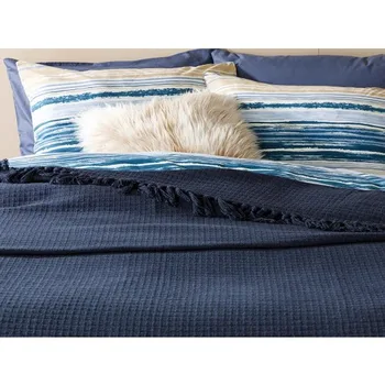 Anglų kalba Namų Pledas medvilnės dvigulė lova padengti 240X260 cm, Tamsiai Mėlynos