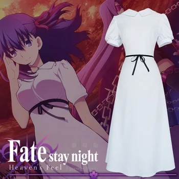 Anime Cosplay Kostiumų Fate/Stay Night Matou Sakura Vienodas Suknelė Cos Helovinas Pilnas Komplektas