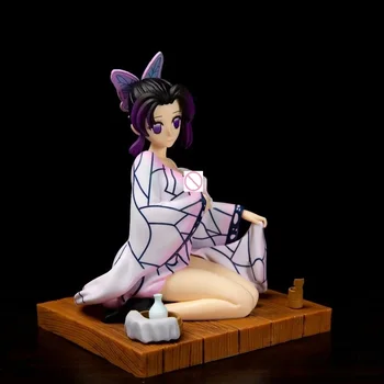 Anime Demon Slayer Kimetsu Nr. Yaiba Kochou Shinobu Chalatas Sėdi Ver. Sexy Mergina PVC Veiksmų Skaičius, Kolekcines, Modelis Žaislai 17cm