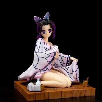 Anime Demon Slayer Kimetsu Nr. Yaiba Kochou Shinobu Chalatas Sėdi Ver. Sexy Mergina PVC Veiksmų Skaičius, Kolekcines, Modelis Žaislai 17cm