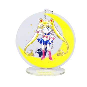 Anime Sailor Moon Animacinių filmų Spausdinti Akrilo Stovi Paveikslas Keychain Pakabukas paketų prižiūrėtojų raktinę Stalas Kuprinė Cosplay Dekoro Prop Berniukas Mergaitė