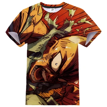 Anime T-shirt Vienas Smūgis Man 3D Spausdinimo Streetwear Vyrai Moterys O-Kaklo trumpomis Rankovėmis Marškinėlius Sporto Atsitiktinis Marškinėliai Mados Tees Viršūnes Unisex