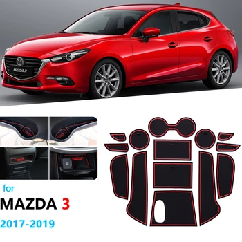 Anti-Slip Gumos Vartų Angą Taurės Kilimėlis Mazda 3 MLRD Axela 2017 2018 2019 MK3 Miestelyje Duris Groove Kilimėlis Automobilių Lipdukai Priedai