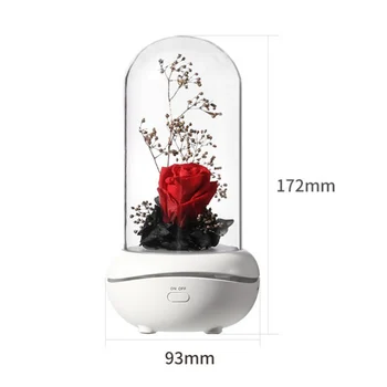 Aromaterapinis Difuzorius Eternal Rose Gėlių Ultragarso eterinio Aliejaus Aromatas Oro Drėkintuvas 7 Spalvų LED Nakties šviesa 