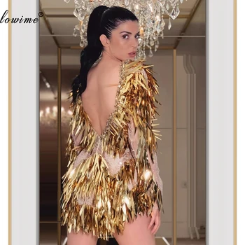Artimuosiuose Rytuose Aukso Blizgučiai Bling Kokteilių Suknelės Undinė Backless Dubajus Prom Dresses Moterų Vakarėlis Duobute Rūbeliai De Kokteilis