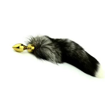 Aukso Analinis kaištis Nerūdijančio plieno butt plug katė uodegos analinis kaištis Dirbtiniais lapės uodega cosplay analinio sekso žaislai metalo butt plug šuns uodega
