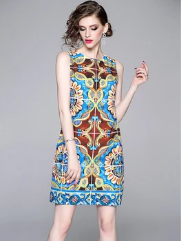 Aukštos kokybės 2020 naujų dizainerių mados vasaros suknelė Spalvingas Modelis Spausdinti Elegantiškas Moterų trumpą Suknelę
